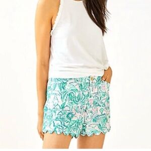 Lilly Pulitzer Buttercup Short Agate Green Colorful Camelflage SZ 4